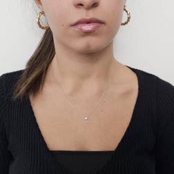 Photo of worn Necklace 4,50mm Circle Diamond