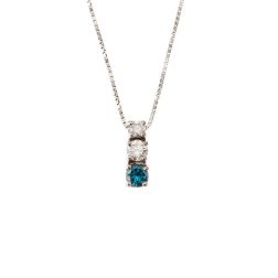 Trilogy scalar necklace with Blue Diamond
