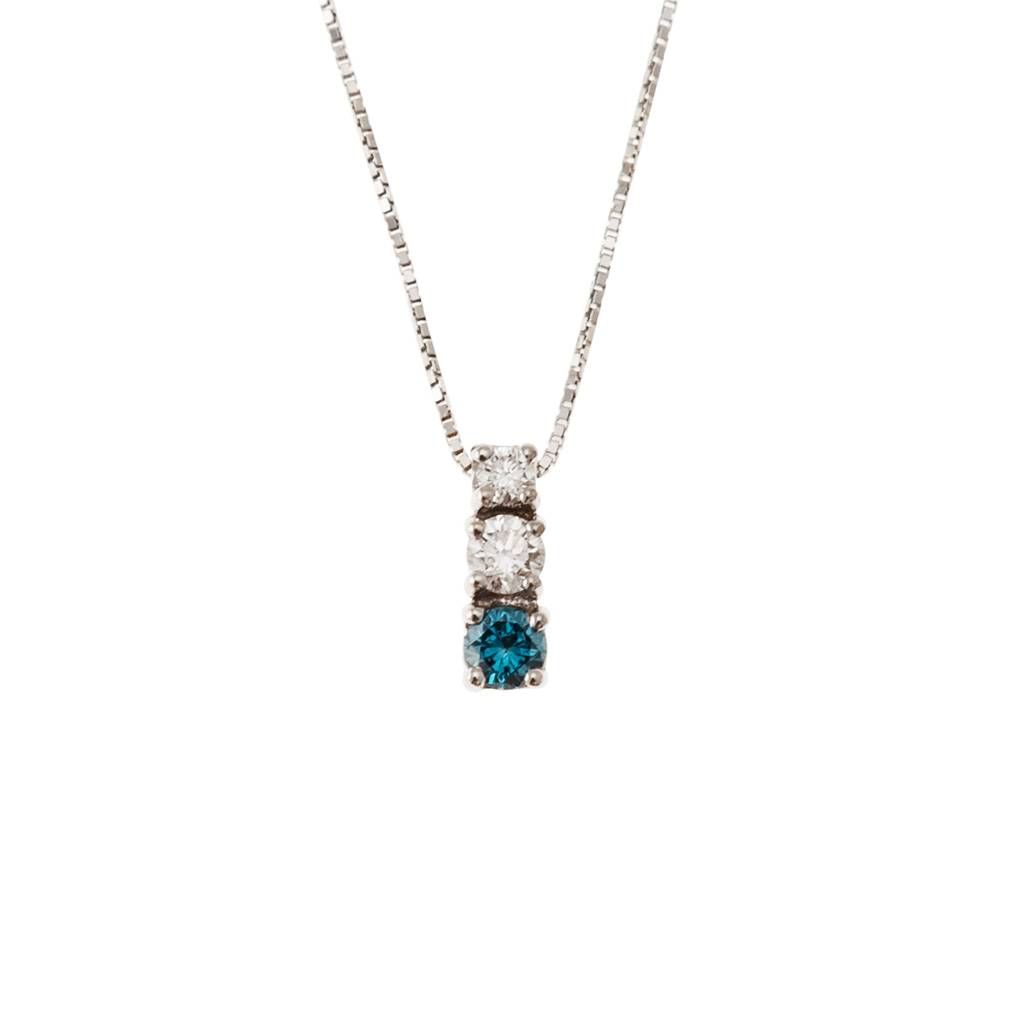 Girocollo Trilogy scalare con Diamante Blu