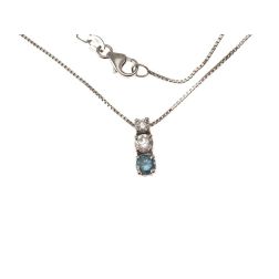 Girocollo Trilogy scalare con Diamante Blu