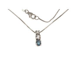 Trilogy scalar necklace with Blue Diamond