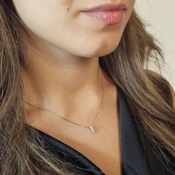 Photo of worn Trilogy Necklace 0.15 ct