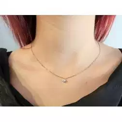 Collana Punto Luce Sparkle 0.19ct certificato GIA, G - VS2 foto indossata