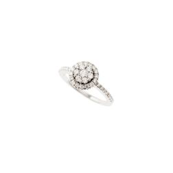 Anello Stardust con Pavè di Diamanti in Oro Bianco