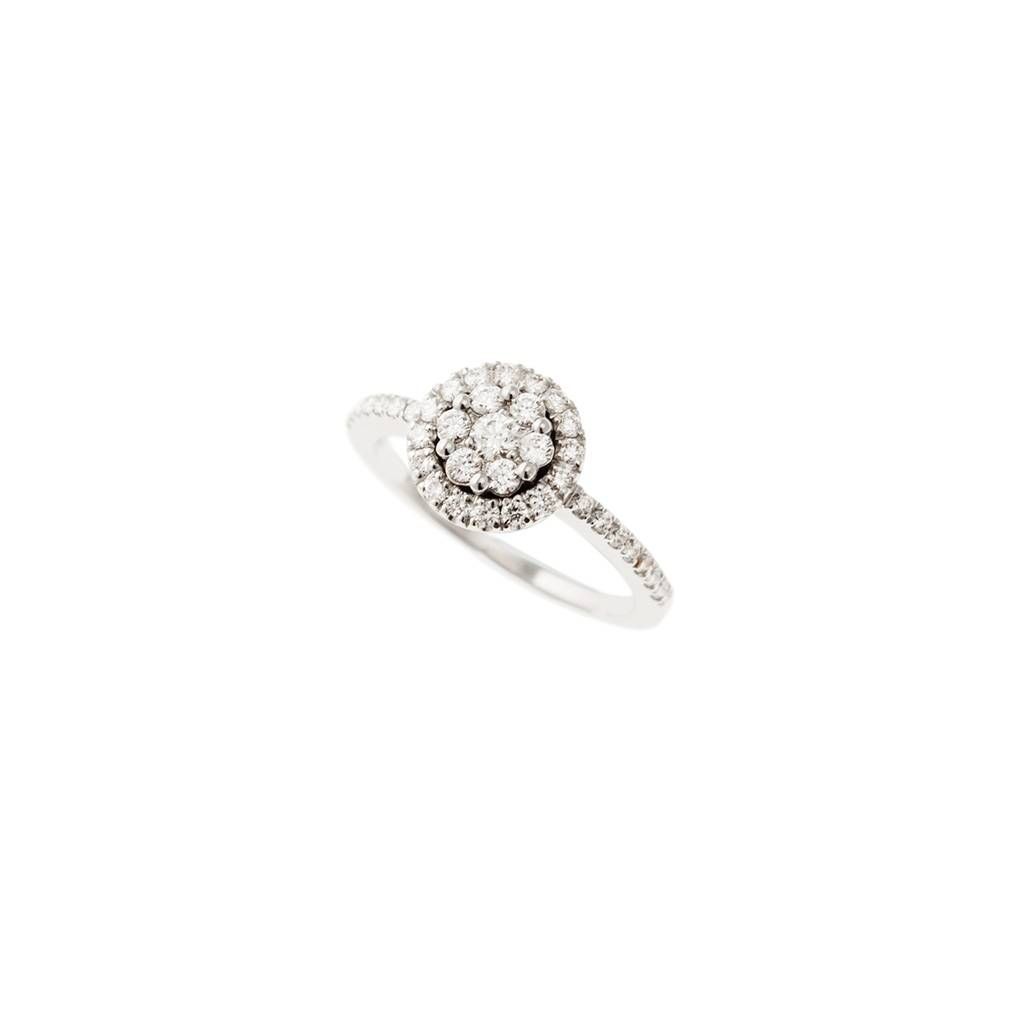 Anello Stardust con Pavè di Diamanti in Oro Bianco