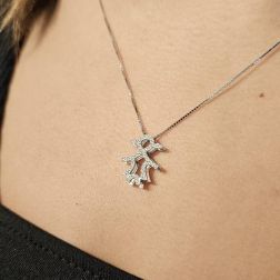 Photo of worn Baby-girl White Gold and Diamonds Pendant