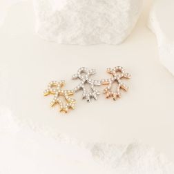 Ciondolo Bimba Oro Bianco e Diamanti