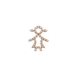 Ciondolo Bimba Oro Rosa e Diamanti