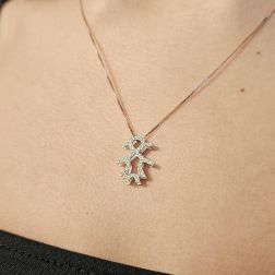 Photo of worn Baby-girl Rose Gold and Diamonds Pendant