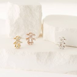 Ciondolo Bimba Oro Giallo e Diamanti