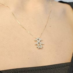 Photo of worn Baby-girl Yellow Gold and Diamonds Pendant