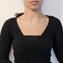 Photo of worn Baby-girl Yellow Gold and Diamonds Pendant