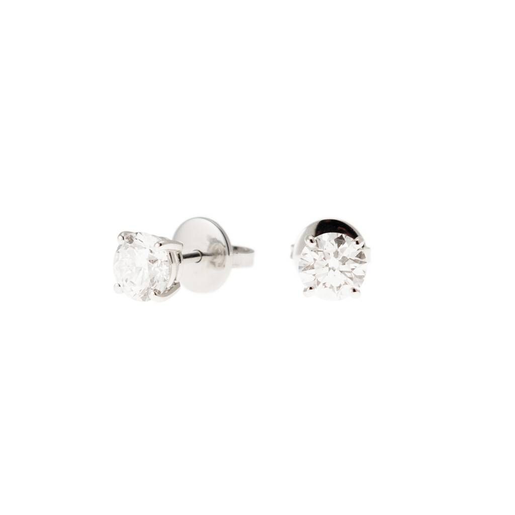 Solitaire earrings with 2 GIA certified diamonds of 0.80ct