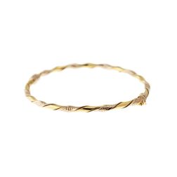 Bracelet with Greek spiral print in Yellow and White Gold