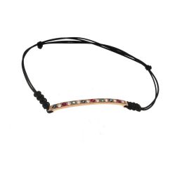 Lace Bracelet with Rose Gold Plate and Precious Stones