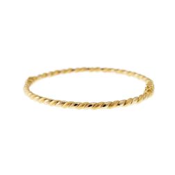Bracciale Rigido Intrecciato Lucido e Satinato in Oro Giallo