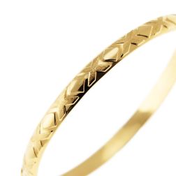 Rigid Bracelet with Satin Diamonds and Crosses in Yellow Gold