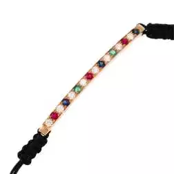 Lace Bracelet with Rose Gold Plate and Precious Stones