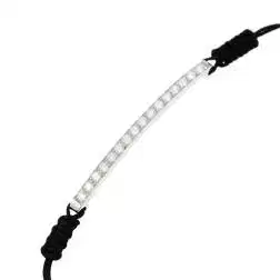 Bracciale Laccetto con Targa in Oro Bianco e 16 Diamanti