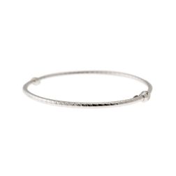 Bracciale Rigido Rigato Lucido in Oro Bianco