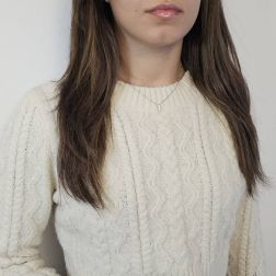 Photo of worn Scalar Trilogy Necklace in White Gold