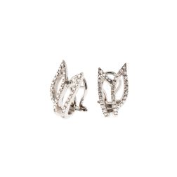 Two-leaf White Gold earrings with 70 Diamonds