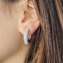 Foto Indossata Boccola in Oro Bianco con 108 Diamanti foto indossata