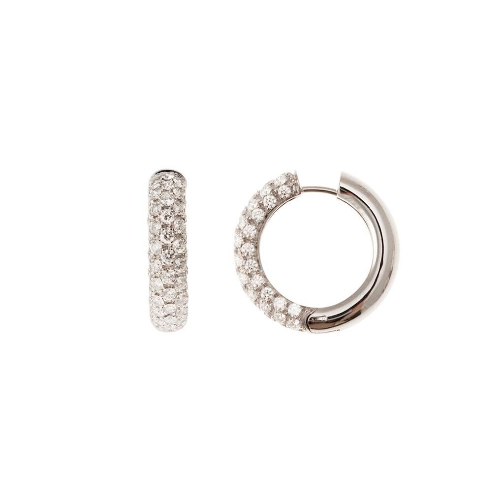 Hoops in White Gold with 108 Diamonds