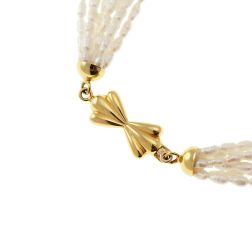 Collana 7 Fili con Perle Ovali e attacco a Fiocco in Oro Giallo