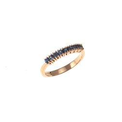 Veretta Ring 9 Blue Sapphires of 0.383ct in Rose Gold