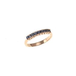 Veretta Ring 9 Blue Sapphires of 0.383ct in Rose Gold