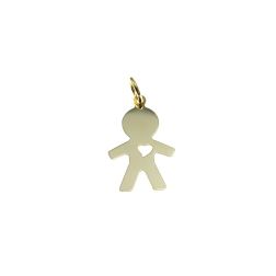 Baby with heart charm in 18kt yellow gold