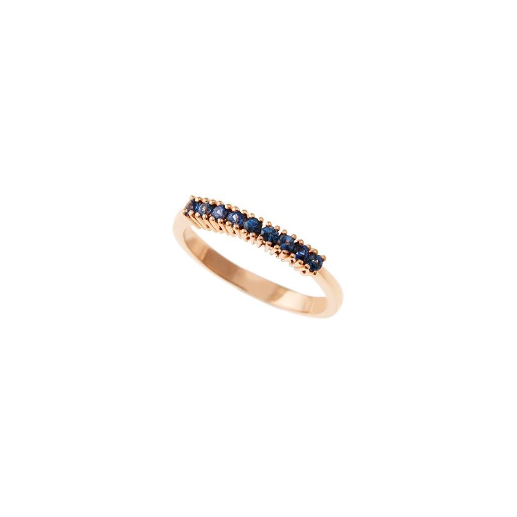 Veretta 9 Zaffiri Blu da 0.383ct in Oro Rosa