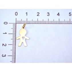 Ciondolo Bimba o Bimbo con Cuore Oro Giallo