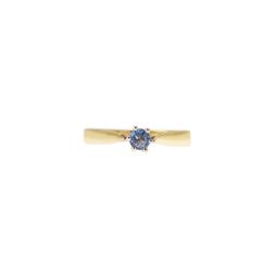 Solitaire Ring with 0.362ct Blue Sapphire in Yellow and White Gold