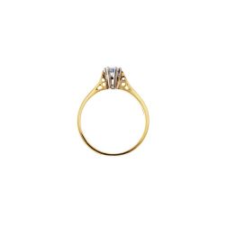 Solitaire Ring with 0.362ct Blue Sapphire in Yellow and White Gold
