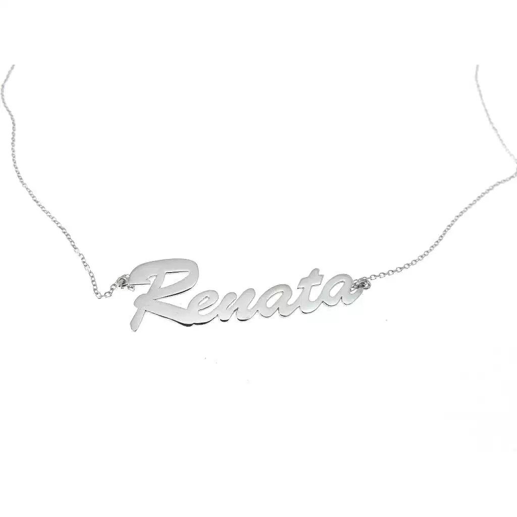 Collana con nome Renata in Oro Bianco 18kt (Pezzo Unico)