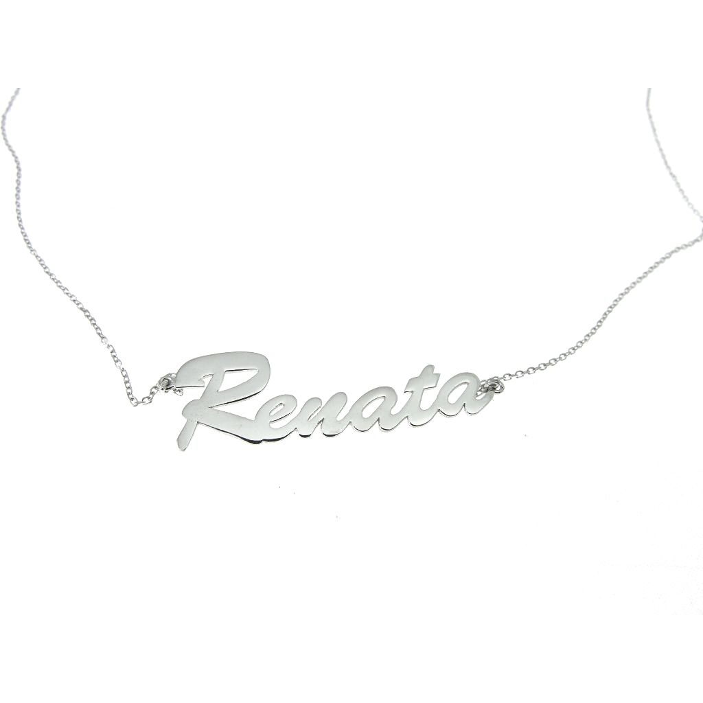 Necklace with name Renata in white gold 18 kt
