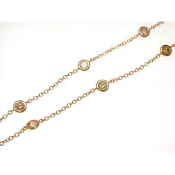 Collana Laccio Circle 13 Diamanti Brown in Oro Rosa