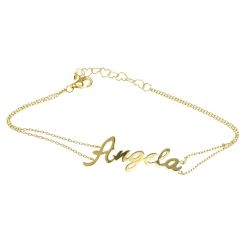 Bracciale con nome Angela in Oro Giallo 18kt (Pezzo Unico)