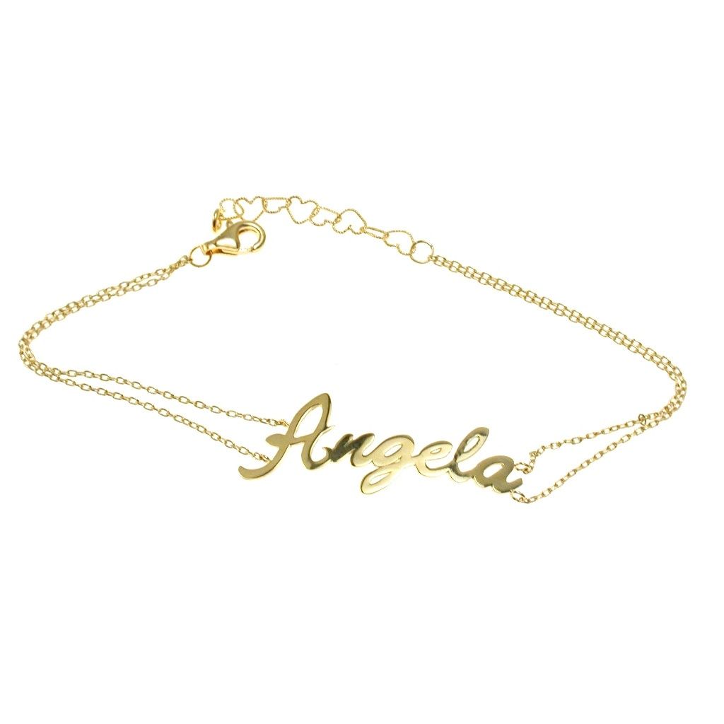 Bracciale con nome Angela in Oro Giallo 18kt (Pezzo Unico)