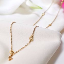 Collana Laccio Circle 13 Diamanti Brown in Oro Rosa