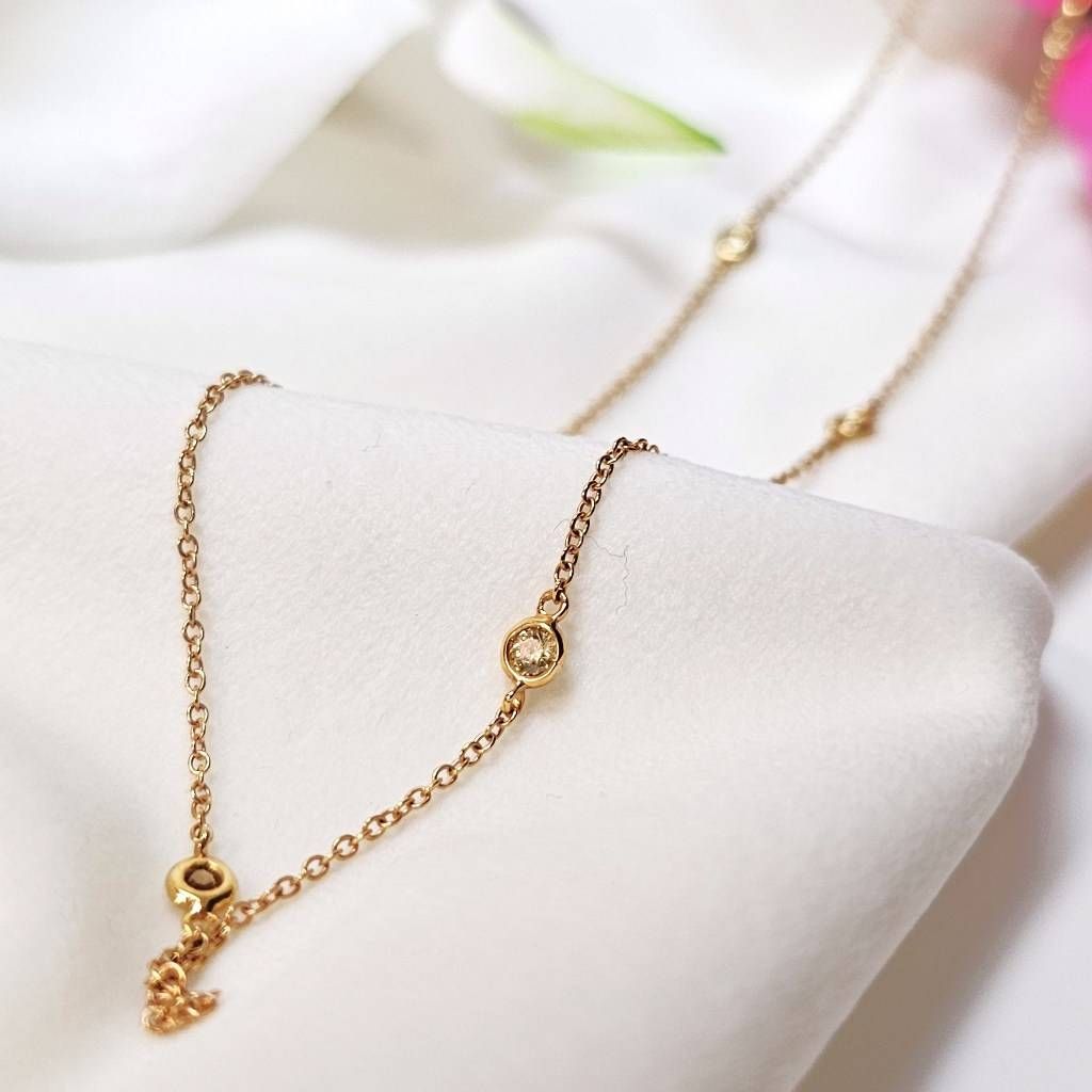 Laccio Circle Necklace 13 Brown Diamonds in Rose Gold