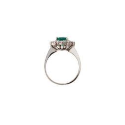 Kate Emerald Ring 9x6mm of 1.779ct and 12 Diamonds