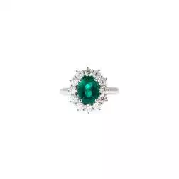 Anello Kate Smeraldo 9x6mm da 1.779ct e 12 Diamanti