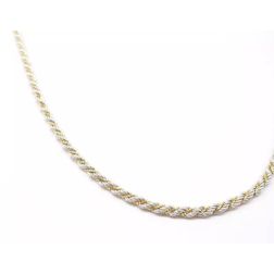 White gold rope necklace with yellow gold venetian 55cm x 3.80mm