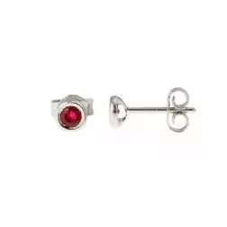 White Gold Ruby Circle Earrings 4.5mm
