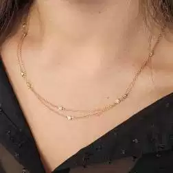 Collana Laccio Circle 13 Diamanti Brown in Oro Rosa foto indossata