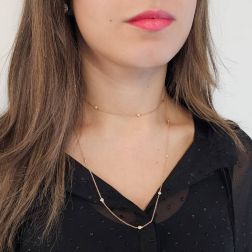 Collana Laccio Circle 13 Diamanti Brown in Oro Rosa foto indossata