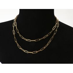 Collana - Laccio Catena Rolò Squadrata Ovale 89cm Oro Giallo